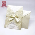 Vintage Wedding Invitations Cards With Laser Cut Lace Flower for Bridal ShowerEngagementAnniversary or Other Event Ideas