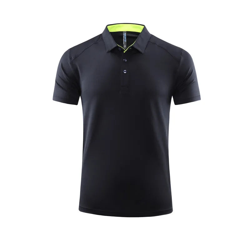 Plus Size 6XL Sports Quick Drying Polo Shirt Short Sleeved Men's Summer Quick Drying Running Sports Top