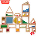 Custom Montessori Wooden Sensory Rainbow Building Blocks Sensory Integration Training Set Early Learning Toys for Kids