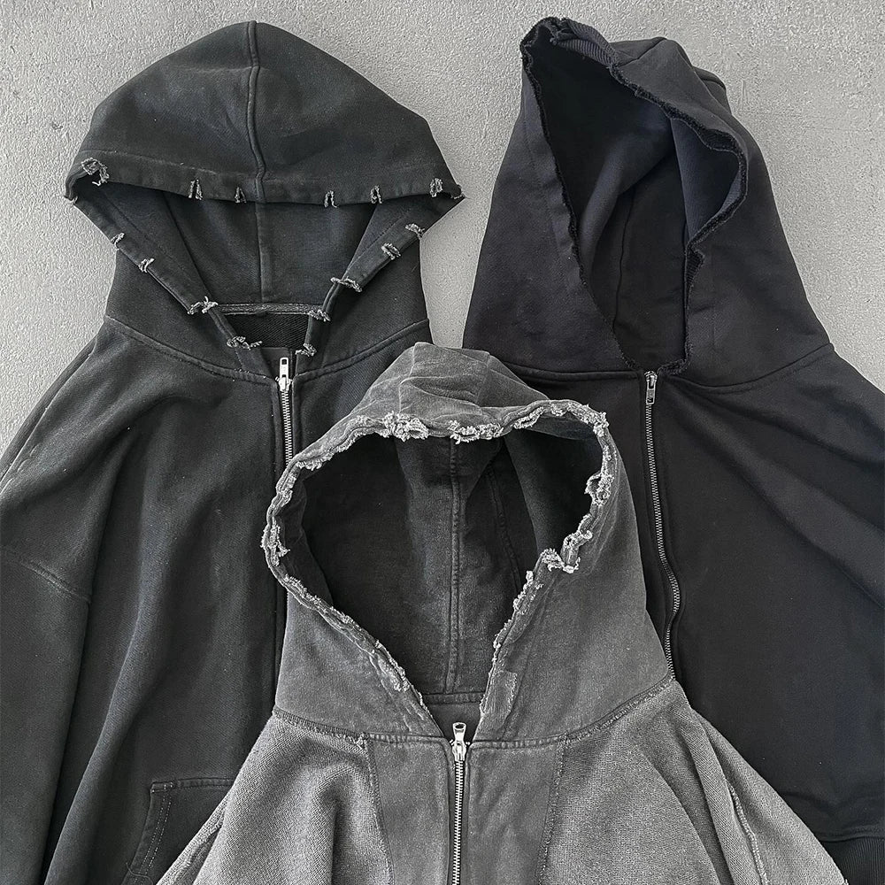 Factory High Quality Vintage Wash Hoodie Custom Print Logo Oversized Heavyweight 100%Cotton Acid Washed Distressed Jogger Hoodie