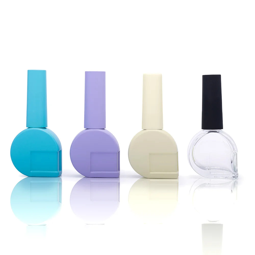 Custom Shape 10ml Glass Nail Polish Bottle Empty Round Gel Nail Bottle for UV Gel and Nail Art Packaging