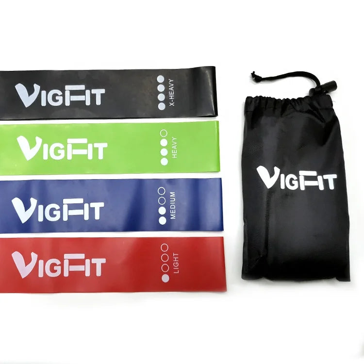 VIGFIT Gym Fitness Yoga Exercise Elastic Hip Loop Custom Printed Latex Resistance Bands for Set