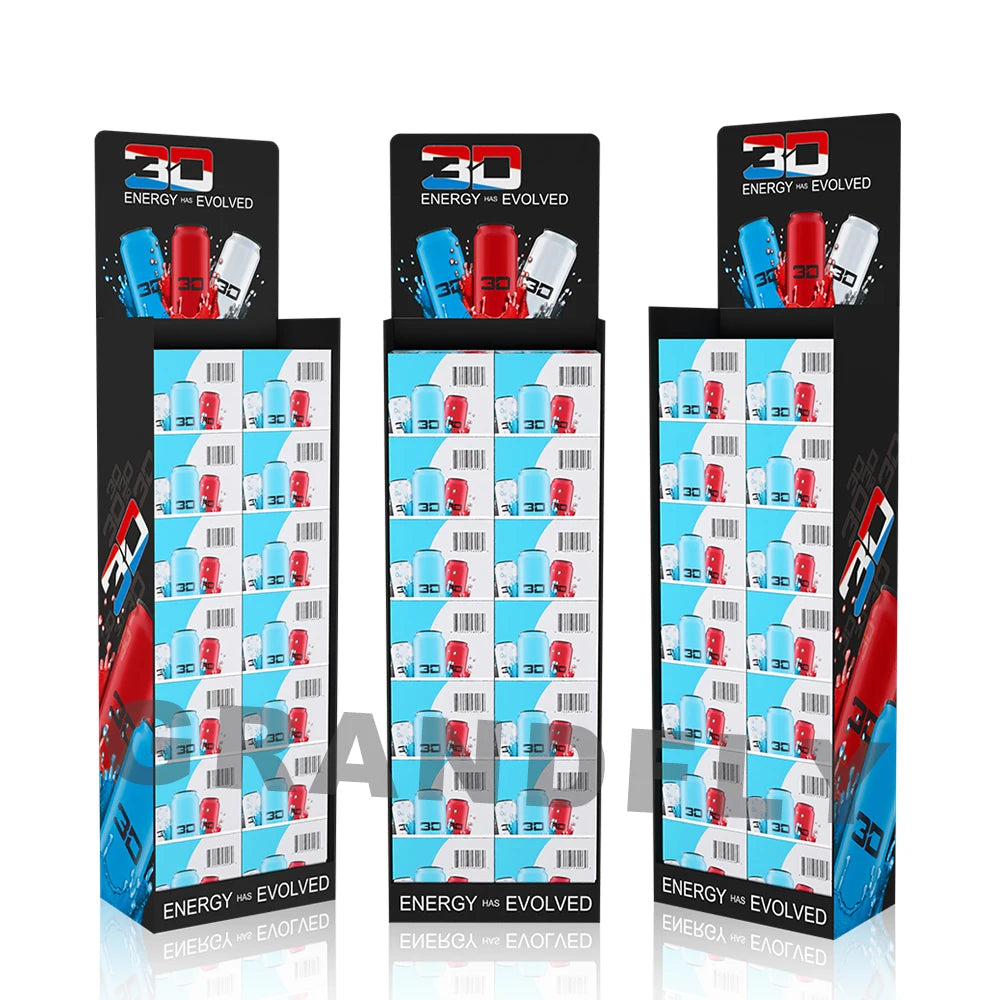 Pop Drinks Stacking Shelves Corrugated Paper Stackable Pallet Rack Portable Cardboard Beverages Half Pallet Case Stacker Display