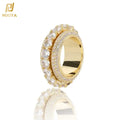 NUOYA Wholesale Iced Out Jewelry Hip Hop Ring Men Rotating Cz Gold Plated Cuban Rings