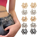 Jeans Buttons and Rivets DIY Pants Clip Waist Tightener Buttons DIY Sewing Adjustable Waist Buckle Fashion Faux Pearl Flower