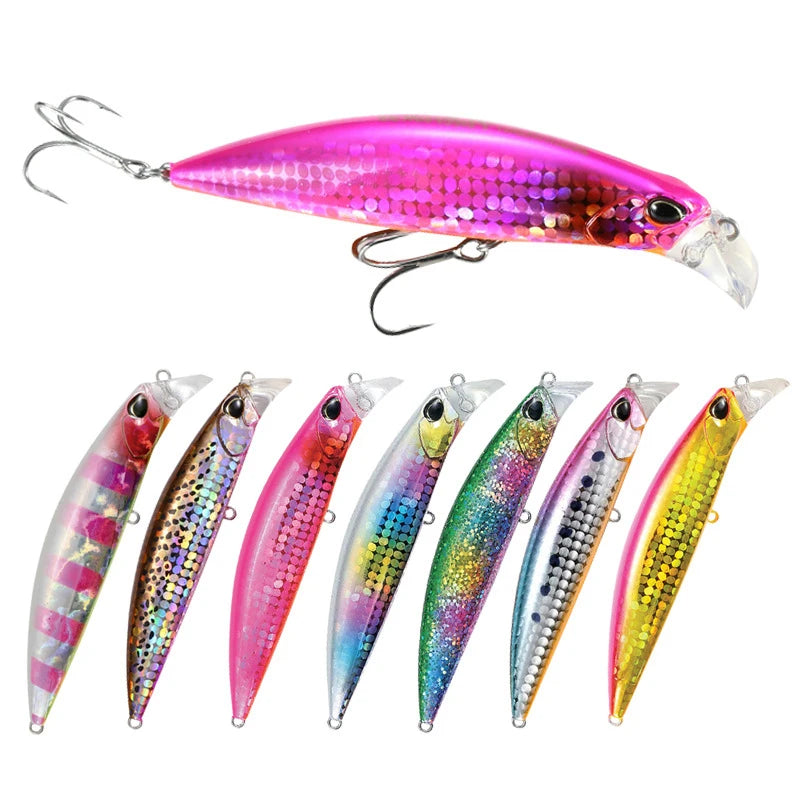 KEWOTE 30g 95mm 11 Colors ABS Sinking Bait Artificial Hard Minnow Fishing Lure for River Lake and Stream Made of Silicone