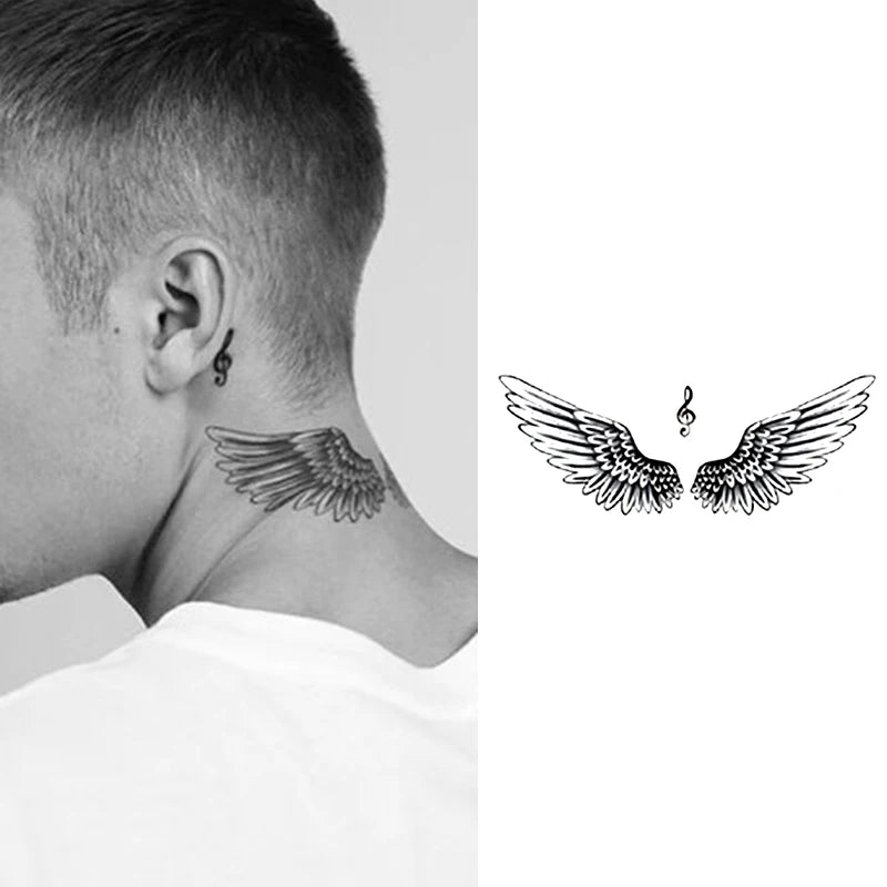Abecome Wing Justin Bieber Herbal Fake Tattoo Tattoos Stickers Water Transfer Temporary Full Hand Henna Waterproof Man Women