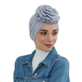 Women's Instant Floral Accessory Magnetic Pins Voile Islamic Hijab with Soi De Medin Jersey Caps Underscarf Made of Polyester
