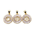 Wholesale Diy Jewelry Gold Plated Accessories Necklace Pendant Accessories Shiny Zircon 26 Letters Pendant