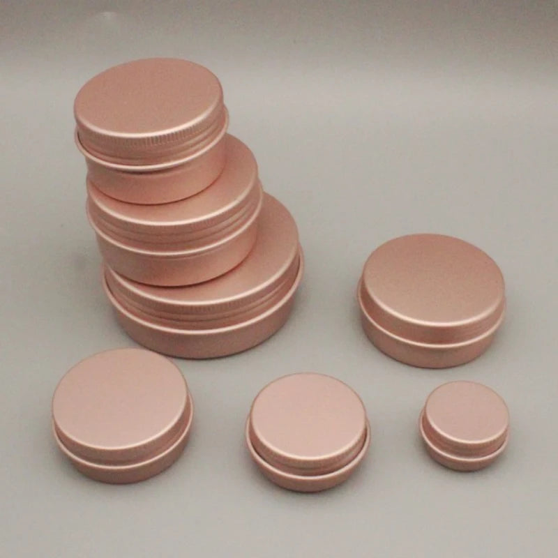 5ml 10ml 15g 20g 30g 50g 60g Rose Gold Tin Box Wax Soap Container Can Aluminum Jar With Screw Top