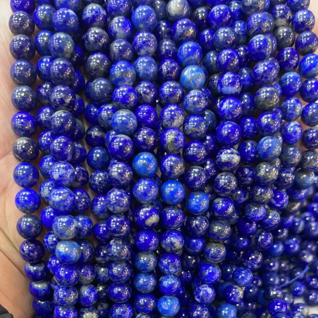 Wholesale 8mm Natural Lapis Lazuli Crystal Bead Strands Loose Beads for Bracelet Jewelry Making Sizes 4/6/8/10/12mm Options