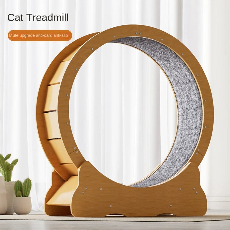 Silent Eco-friendly Roller Sports Fitness Toy for Cats High Fiber Board Treadmill Climbing Rack Simple Style Wood No Clipping