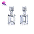 Wholesale Fashion Women Jewelry S925 Silver Needle Retro Square Earrings Full of Drill Drop Earrings Accessories