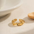 Hot Sale Romantic 18K Gold Plated Stainless Steel Irregular Wide Open Ring for Wedding & Party