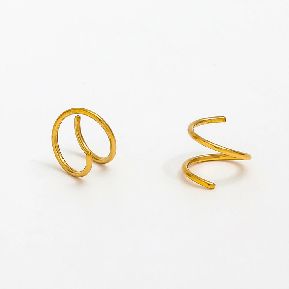 JOOLIM Jewelry PVD 18K Gold Plated Spiral Linellae Earring Stainless Steel Jewelry Trendy Jewelry