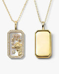 18k Gold Plated Brass Zodiac Sign Pendant Necklace Jewelry Women's Square 12 Zodiac Necklace
