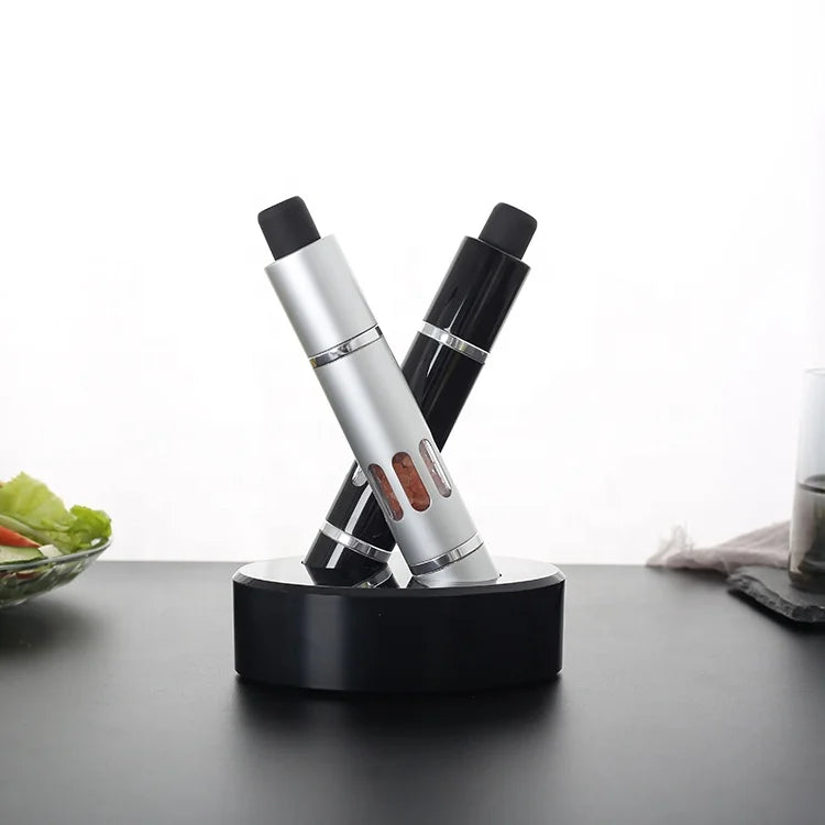 Hand Spice Grinder Pepper and Salt Mill Pepper Mill and Salt Grinder Set One Handed Spice Mill Set