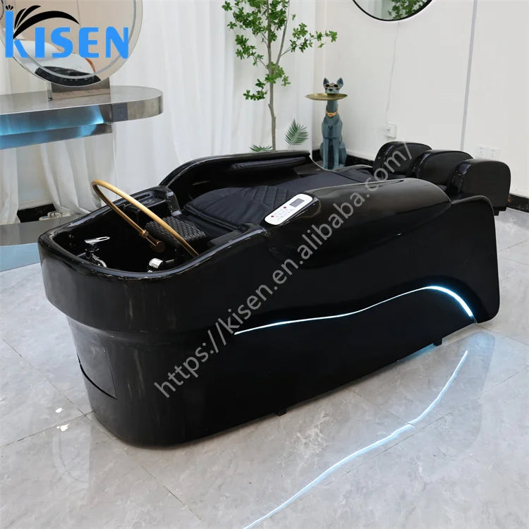 New Luxury Multifunction Hair Washing Chair Head Spa Beauty Electric Massage Barber Chair Salon Shampoo Ceramic Bowl Bed