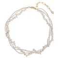 Freshwater Pearl Choker Necklace 3-4mm Natural Fresh Water Pearl Baroque Irregular Fresh Water Pearl Multilayer Necklace