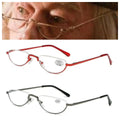 Dumbledore Old People Half-Moon Magnifying Book Eyewear Small Half Metal Spring Frame Hd Resin Clear Presbyopia Reading Glasses