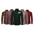 Wholesale Custom Embroidery logo New Autumn Milled Plaid Cotton Casual Couple Blank Long Sleeve Polo Shirt