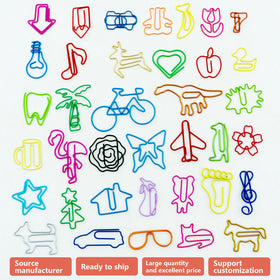 21 Years BSCI Verified Manufacturer Cute Personalized Logo Shaped Paper Clip Bookmark Planner Clips Custom Metal Paper Clip