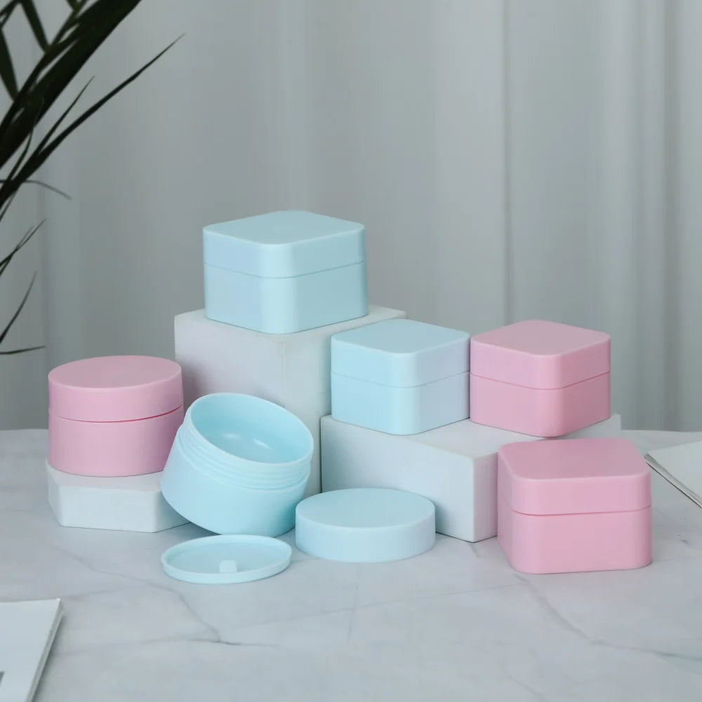 5g 10g 20g 30g 50g Empty Sample square Frosted Cosmetic Jar Skin Care Cream Container Matte White Blue pink Black PP Plastic Jar