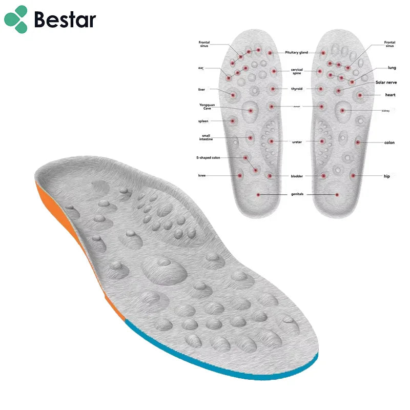 Bestar Factory Wholesale Foot Massage Shoe-pad Foot Pain Relief Shoe Insoles Magnetic Acupressure Therapy Insoles