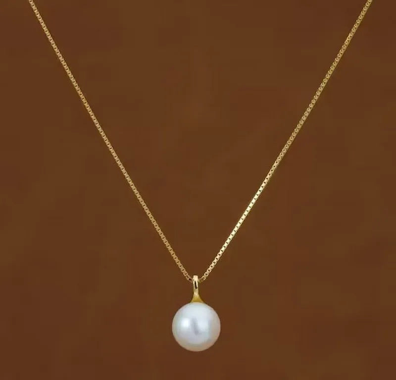 Zooying 925 Sterling Silver Simple Bridesmaid Minimalist Pearl Chain Necklace for Women Wholesale Custom Jewelry