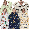 Custom Oversized Printed Adult Wearable Hooded Sherpa Blanket Eco-Friendly Anti-Pilling 100% Polyester Fabric Christmas Design