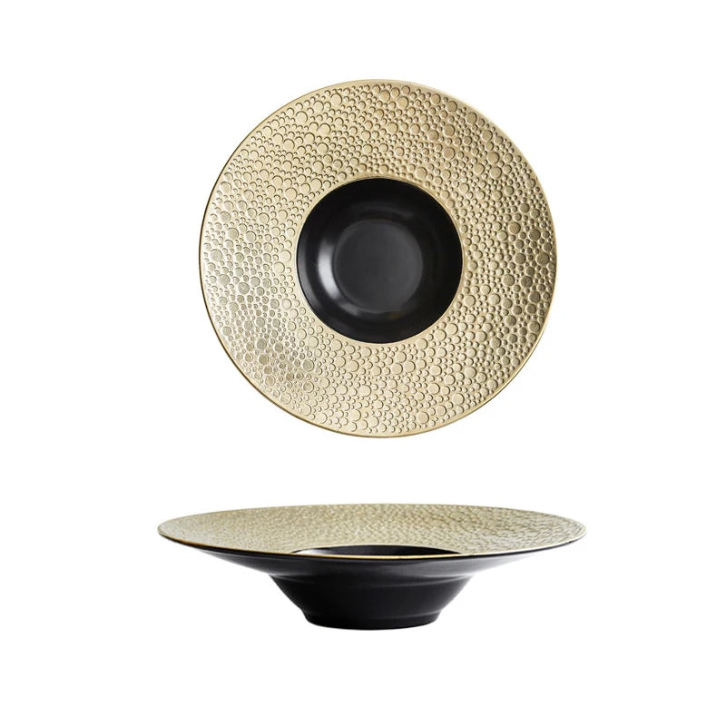 Ceramic Western Tableware for Restaurant and Home Salad Dish Dinnerware Dessert Plate-for Soup Hotel and Kitchen Use