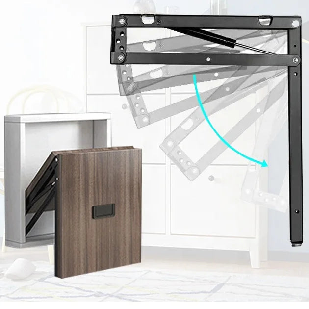 1Pair (2 PCS) Conceal Folding Iron Seat Stool Bracket Hinge for RV Shelf Support Shoe Cabinet Wardrobe Closet Putting Stool Shoe