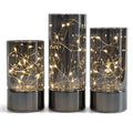 MM MM101CD LED Fairy Light Clear Borosilicate Glass Cylinder Lamp with Metal Base Classic for Festival Home Decoration