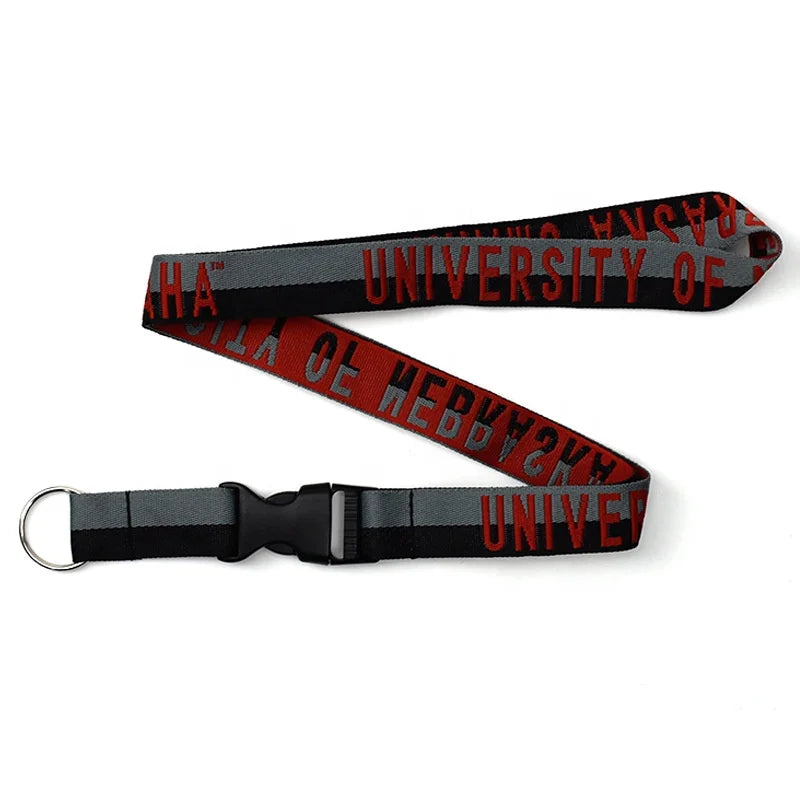 Embroidered Personalized Logo Neck Strap Lanyards Polyester Adjustable Safety Buckle Clasp Lanyards