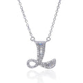 Custom Hot Selling  Alphabet Letter A-Z Pendant Charm Sterling Silver Jewelry 925 with CZ Stones Initial Necklace
