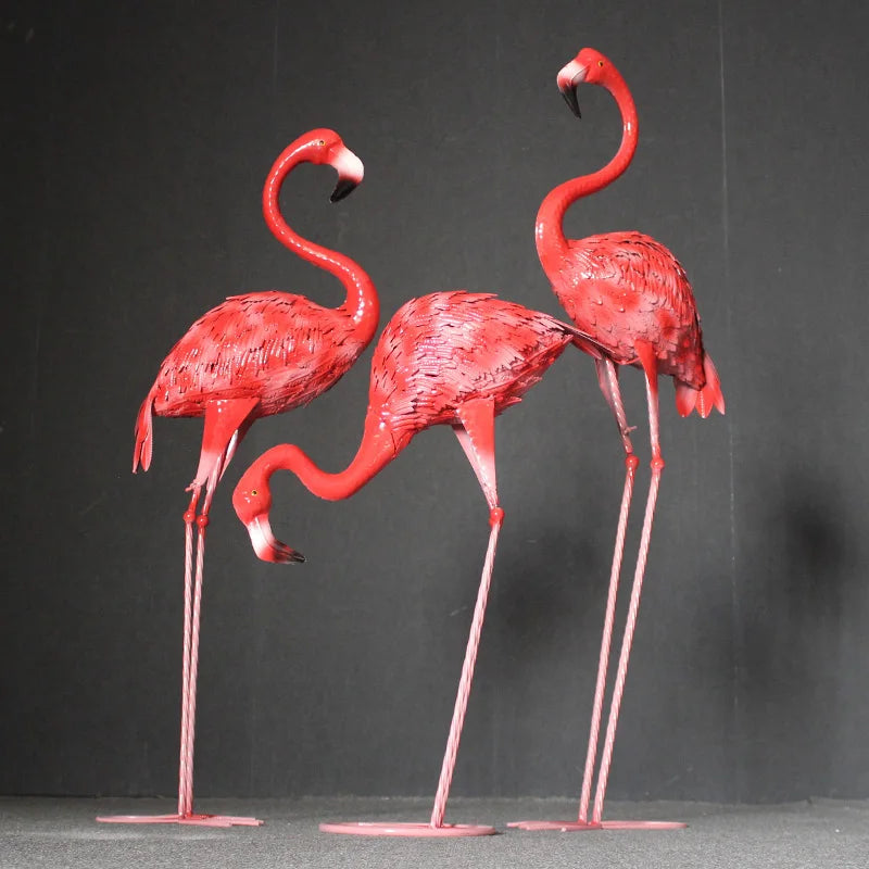 Wedding Props Iron Flamingo Simulation Outdoor Forest Wedding Decoration Window Display Photography Props
