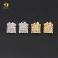 Fine Jewelry Fully Iced Out Square Earring 925 Silver Hip Hop Screw Back VVS Moissanite Earrings for Men