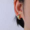 De Hot Selling Brass Earrings New Design 18K Gold Plating Stud Earrings Waving PVD 18K Gold Plated Brass Stud Earrings