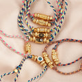 Nature Cotton Cord Knotting Evil Eye Bracelet Sun Moon Cross Handmade Fashion Jewelry Party Summer Beach Gift for Her