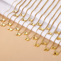 Fashion Jewelry A-Z 26 Letter Dainty Heart Initial Necklace 18K Gold Plated Chain Charm Letter Silver Stainless Steel Necklace