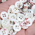 Custom Size Fancy 4 Holes Round Eco-Friendly Luxury Natural Trocas Shell Button for Shirt