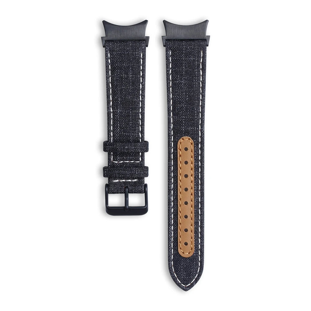 Waterproof Fabric Nylon Watch Strap Quick Release Handmade Stitching Leather Canvas Sailcloth Watch Strap