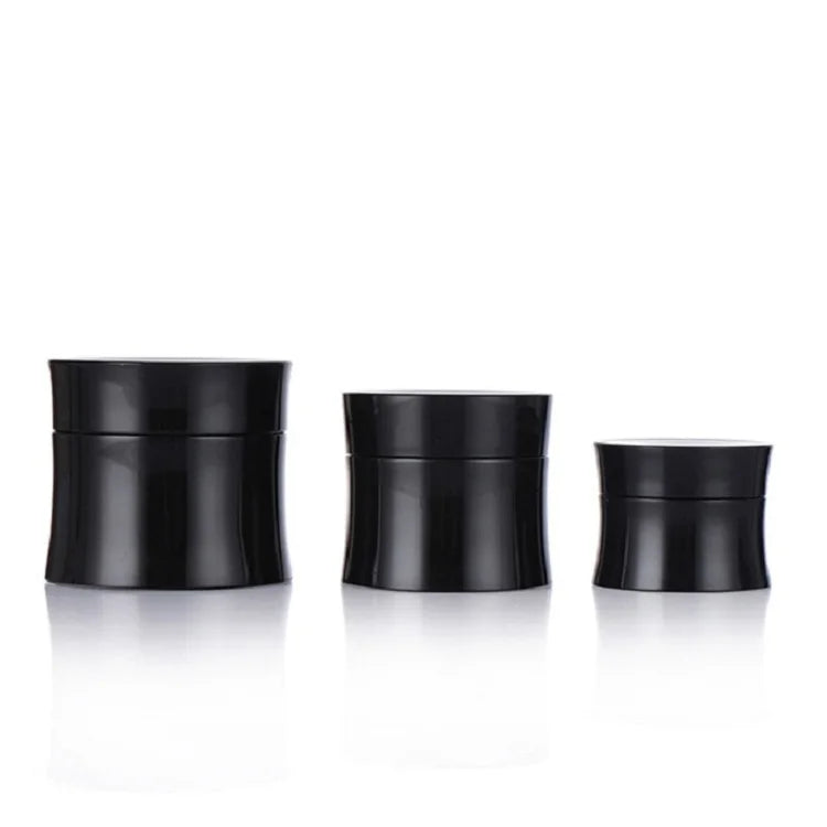 15g 30g 50g Black PP Plastic Pot Empty Elegant Tight Waist Design Cosmetic Gel Packaging Refillable Bottle Cream Jar Container