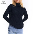 Arctic Velvet Fleece Fancy Turtleneck Pullover Sweater for Women Knitwear Custom Work with Brand Logo for Winter