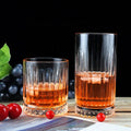 Hot Sale Simple Design High Ball Drinking Glass Tumbler Vertical Lines Vintage Whisky Glass Cup Bar Old Fashioned Whiskey Glass
