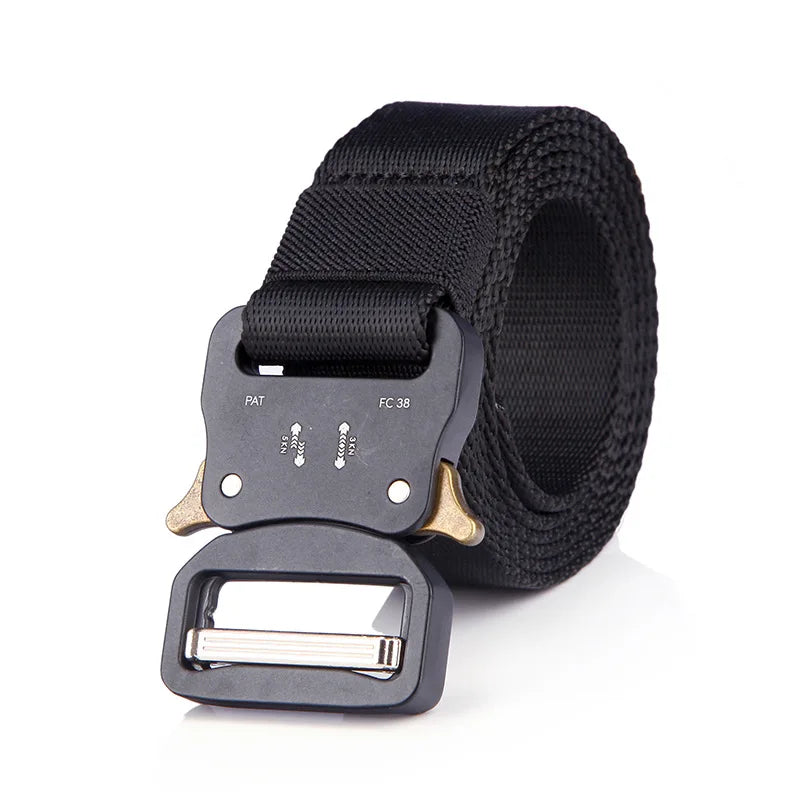 Fashion 32MM Zinc Alloy Metal Buckle Canvas Belt Tactical Nylon Belt Outdoor Men's Leisure Fabric Belt