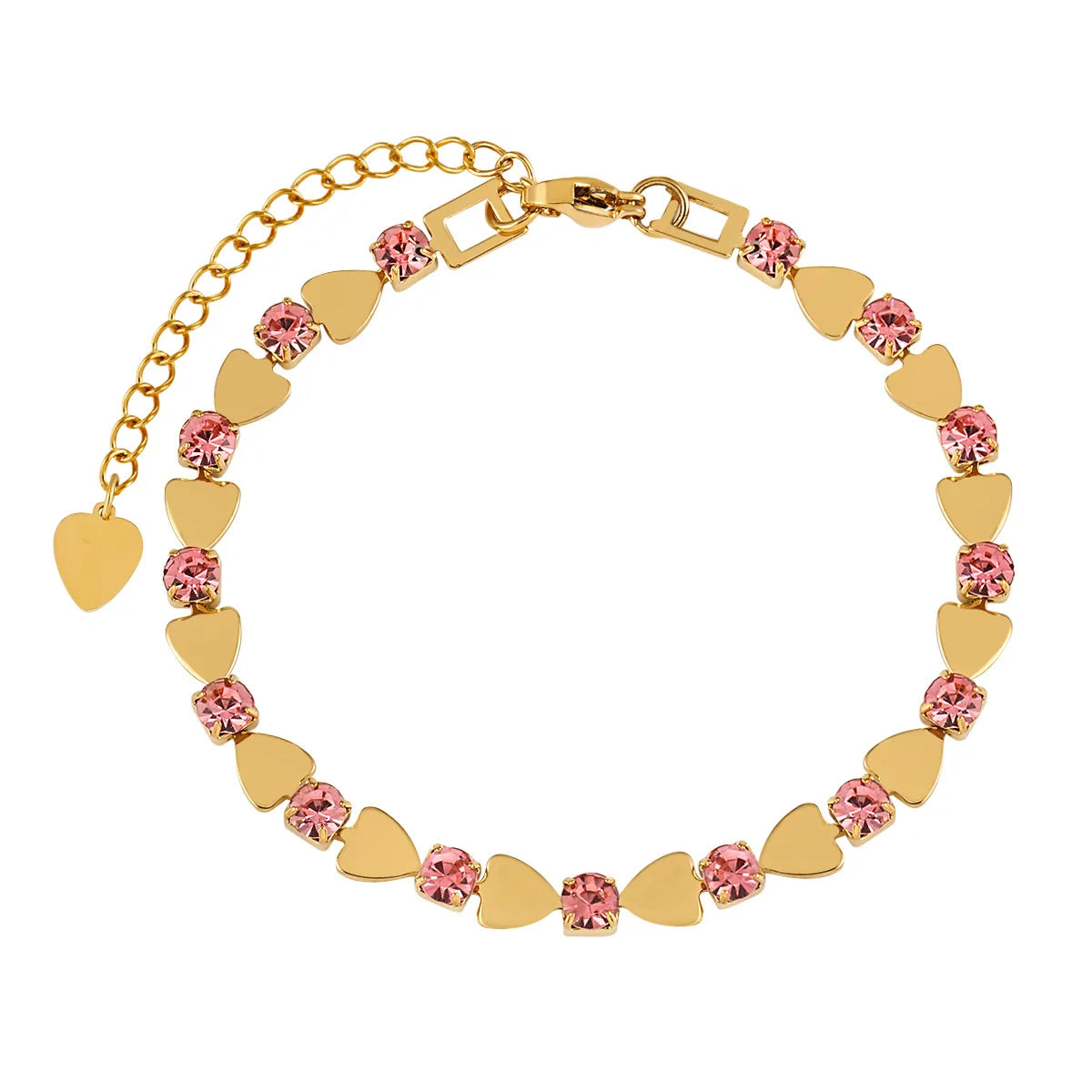High Quality Stainless Steel CZ Zircon  Claw Chain Adjustable Bracelets 18K Gold Plated Waterproof Hypoallergenic Jewelry Gift