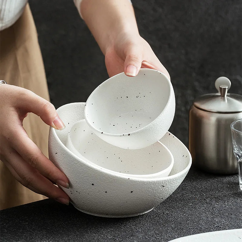 Large Porcelain Restaurant Serving Bowls Disposable Slanted Curve Salad Pasta Fruit Macaroni Taco Sauces for Wedding Parties