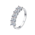 D Color Fashion 925 Sterling Silver Gold Plated Princess Cut 2ct Moissanite Engagement Band Ring