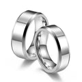 Poya K Ready to Ship Comfort Fit 6mm 8mm Silver Black Plated Tungsten Wedding Ring